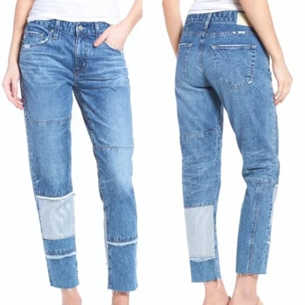 AG Adriano Goldschmied Ex Boyfriend Slim Jeans Patchwork 27